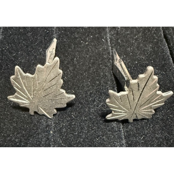 See Photo Other - Vintage - Signed Sterling Silver - Canadian MAPLE LEAF Men's Cufflinks Set